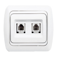 Розетка телефонная &quot;евро&quot; TUNA EL-BI двойная, белая (без вставки), 502-000200-222