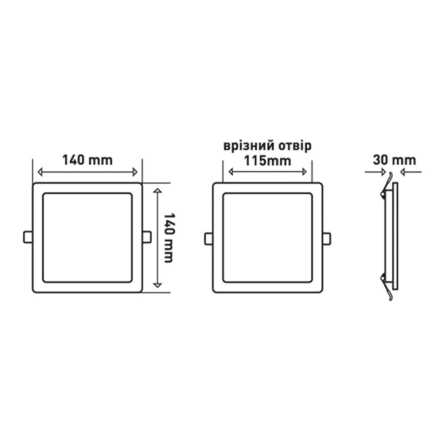 Светильник LED встраиваемый MAXUS 1-RDL-1241-IPS, RDL, 12W, 4100K,1200 Lm, IP44, 140 мм
