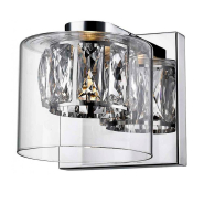 Бра Zuma line Gem W0389-01A-B5AC, 1xGU10 5W, 12x12x14,8 см, хром/хрусталь