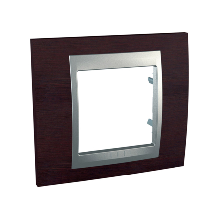 Рамка 1-местная венге/алюминий Schneider Electric Uniсa TOP, MGU66.002.0M3 - 1