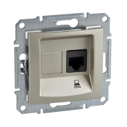Розетка компьютерная RJ45, категория 5е, неэкранированная UTP Schneider Electric Sedna, титан, SDN4300168