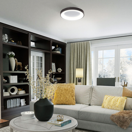 Светильник LED накладной VIDEX VLE-ERC-RGB-72B, 2700K-6000K, Ø450мм, чёрный, 28124