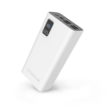 Повербанк (УМБ) TITANUM 728S, 30000 мАч, 22.5W, White