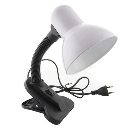Настольная лампа Lemanso LMN095, 60W, E27, прищепка, белая - 1