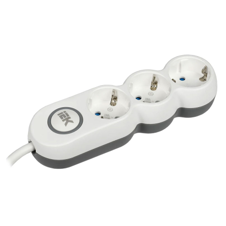 Удлинитель IEK UNO У03В 3 места 2P+PE/1,5м 3х1,5мм2 16А/250В, WYP53-16-03-D15-ZK - 1