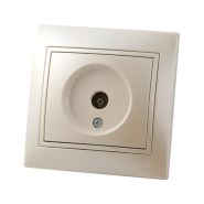 Розетка ТБ прохідна Lezard MIRA, перлинно-білий перламутр, 701-3030-129