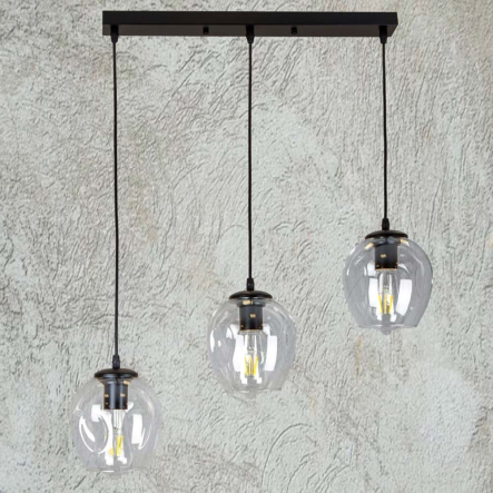 Люстра підвіс LEVISTELLA 756PR0231F-3 BK+CL (500) - 1