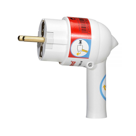 Вилка Legrand, 2P+PE, с рычагом, белая, 050175 - 1