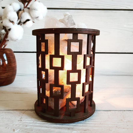 Соляной светильник «Корзина «Квадраты» 1,7кг