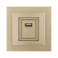 Розетка USB-зарядка, Mono Electric, DESPINA, титан, 102-222205-177