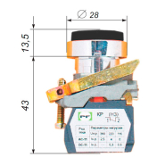 Выключатель кнопочный Промфактор ВК-021НЦВЧ 1З,  IP-54 толкатель выпуклый 1но, черный