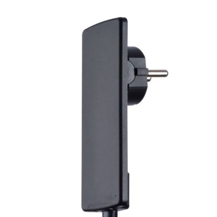 Вилка ультратонкая с подвижным контактом и заземлением NEOMAX NX1130, черная - 1