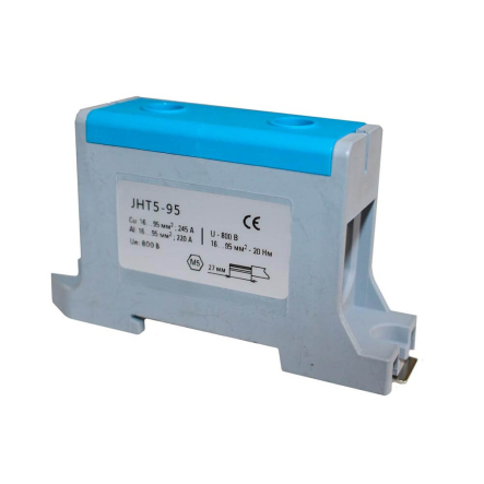 Клемма силовая TNSY СКНГ-JHT5-95, 220 А, 16-95 кв.мм., "N", синяя, 5506241