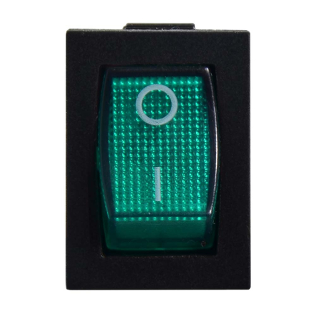 Переключатель 1 клав. зеленый с подсветкой KCD1-2-101N GR/B 220V, АСКО-УКРЕМ, A0140040054 - 2