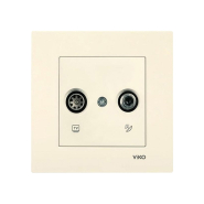 Розетка двойная телевизионная (TV + SAT) VIKO KARRE, 90960185, крем