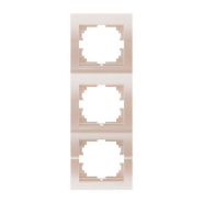 Рамка Lezard DERIY трехместная, вертикальная, жемчужно-белый металлик, 702-3000-153