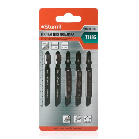 Пилки для лобзика Sturm 9019-03-118G металл (уп. 5шт)