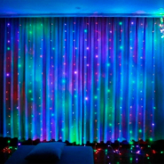 Гирлянда леска штора (Лучи росы) 3*3 м, USB, мульти, ZABI-31 3*3 M