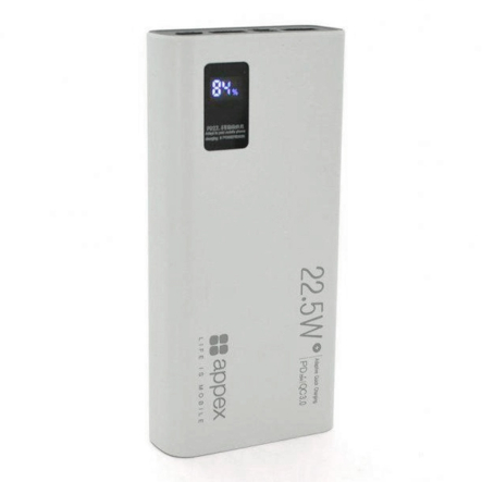 Повербанк (УМБ) Appex DX-K8, 20000 мАг, 22,5 Вт, USB A, Type C, Micro USB, чорний - 1