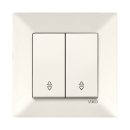 Вимикач 2 кл. прохідний VIKO Meridian, 90970217-WH, крем