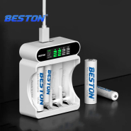 Зарядний пристрій BESTON, 4 канали LED інд., підтримує Li-ion, Ni-MH та Ni-Cd AA (R6)