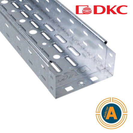 Лоток перфорированный ДКС, 35301, 80х80 оцинкован по методу Сендзимира, длина 3м, t=0,8мм - 1