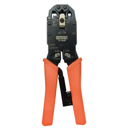 Пресс-клещи АСКО-УКРЕМ HT-200R для обжима коннекторов 4P2C, 4P4C, 6P4C, 6P6C, 8P8C и 10P10C, A0170010067