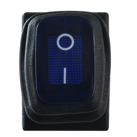 Перемикач 1 клав. вологозах. синій з підсвічуванням KCD1-2-101WN BL/B 220V, АСКО-УКРЕМ, A0140040061 - 2