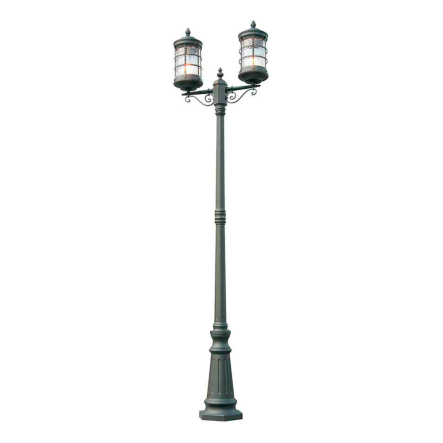 Светильник парковый Lusterlicht, Lettera, E27, 100Вт, столб двойной, черный матовый - 1