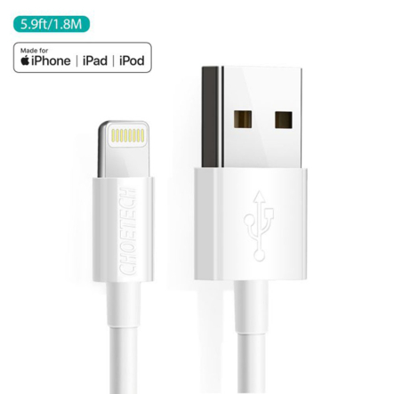 Кабель Choetech IP0027-WH, USB 2.0 А-папа/Lightning, 1.8 м