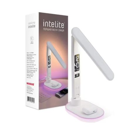 Настольная лампа MAXUS Intelite Desk Lamp 24W WH RGB Wireless Calendar, белая - 1