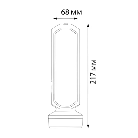Фонарь акумуляторный ручной HOROZ WEAH LED 3W+8W 150+230Lm, 220-240V, IP20, 68х217мм, белый