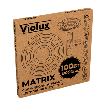 Светильник VIOLUX Smart MATRIX, 100W, 3000-4500-6000К, 8000Lm, 520 мм, круг, белый, 220475