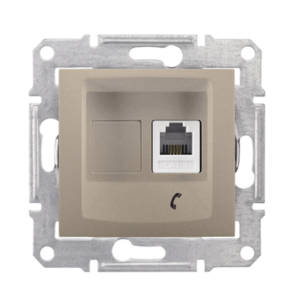 Розетка телефонная RJ11 Schneider Electric Sedna, титан, SDN4101168 - 1