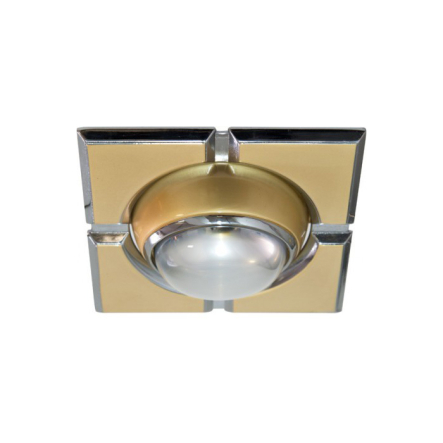 Светильник точечный поворотный Feron 098, R50, E14, квадрат, золото/хром - 1