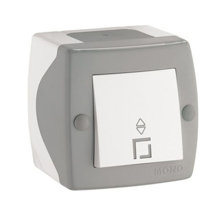 Вимикач прохідний одноклавішний Mono Octans без підсвічування, 10 А, 250В, сірий, 104-020001-109 - 1
