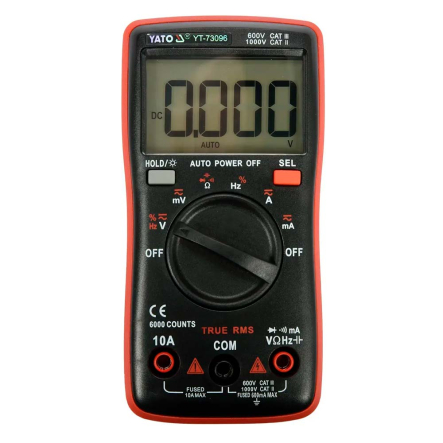 Мультиметр TRUE RMS электрических параметров YATO YT-73096 с LCD-цифровым диапазоном 6000