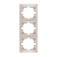 Рамка Lezard MIRA тримісна, вертикальна, перлинно-білий перламутр, без вставки, 701-3000-153