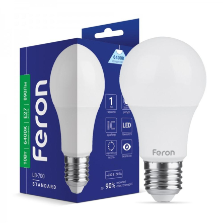 Лампа світлодіодна Feron LB-705, 15 Вт, 4000K, E27, 220 В, A60, 6929 - 1