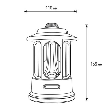 Фонарик портативный EUROLAMP 6W battery+Type-C зеленый  