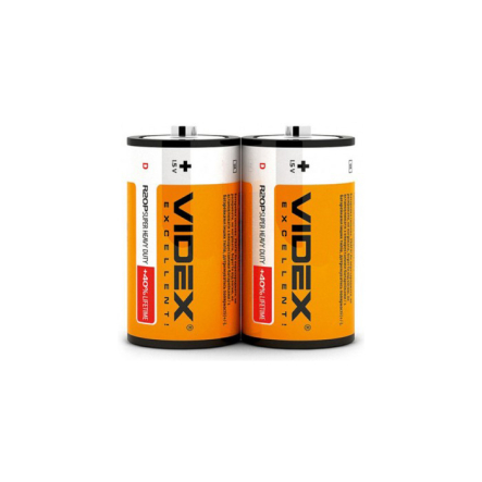 Батарейка солевая VIDEX R20 2mini bl, 21153 - 1