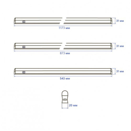 Фитосветильник LED FERON AL7001, 18 Вт, AC185-265V, IР20, 1173 мм, с выключателем и сетевым шнуром, 7168