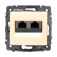 Розетка компьютерная двойная RJ45 UTP категория 5Е LEGRAND Valena, 774131, слоновая кость