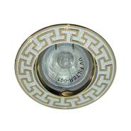 Светильник точечный Feron DL2008, MR16, GU5.3, круг, греческий орнамент, серебро/золото