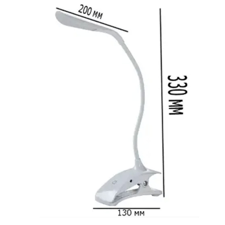 Настольная лампа LED 5W (хук-клип) LUMANO LU-700-0001, белая, АКБ (USB-подключение)