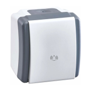 Кнопка дзвінка Mono Electric, OCTANS, IP54, біло-сіра, 154-020001-107