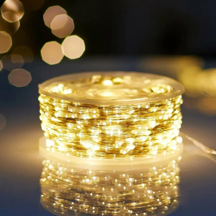 Гирлянда LED Роса от USB 100м, 1000LED + пульт, Тёплый белый