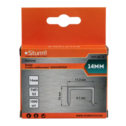 Скоби для степлера STURM 14мм, тип 53, 1071-02-14 - 1