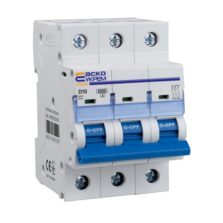 Автоматический выключатель АСКО-УКРЕМ ВА UTrust  3P 10А С, 6kА, A0010210105