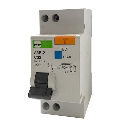 Диференціальний автоматичний вимикач Promfactor EVO 2P, 32A, C 6kA, 30мА, АЗВ УЗ - 1